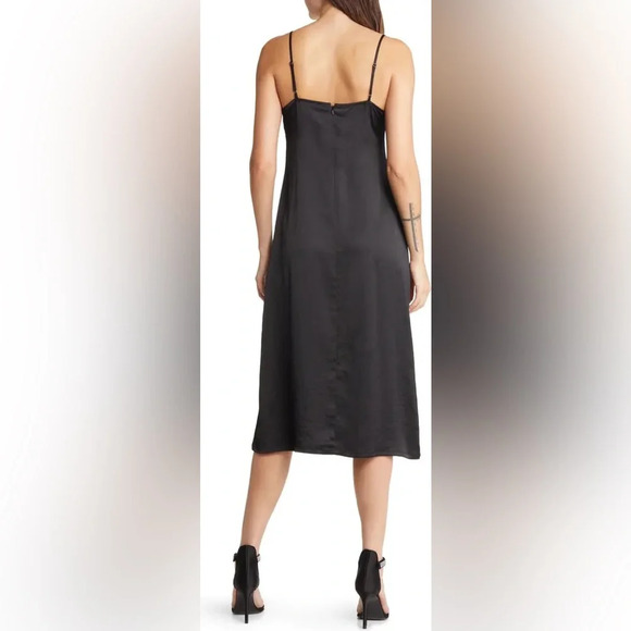 NWT Chelsea 28 Black Button-Up Satin Slipdress Size Small - Picture 12 of 12